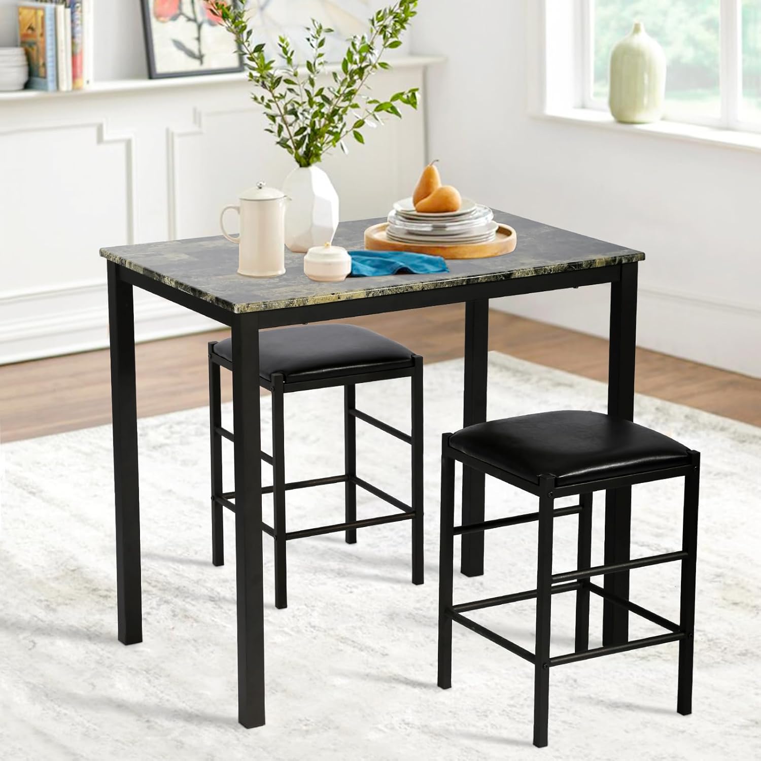 Dinner Table for 2, Kitchen Table and Chairs, Breakfast Table Set