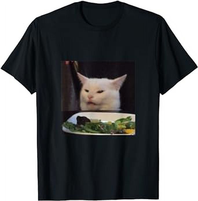 Dinner Table Cat Meme Funny Internet Yelling Confused Dank T-Shirt ...