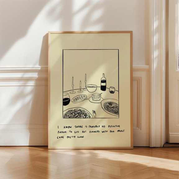 Dinner Table Line Art Print