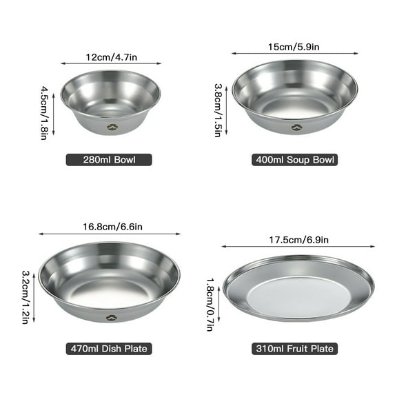 Dinner plate,With Carry Set Dinner Dish Steel Plates And Dish Set With Stainless Steel Set With Carry Buzhi Plates And Set And Set Dinner Picnics. Hxber 8pcs Stainl Steel 8pcs set