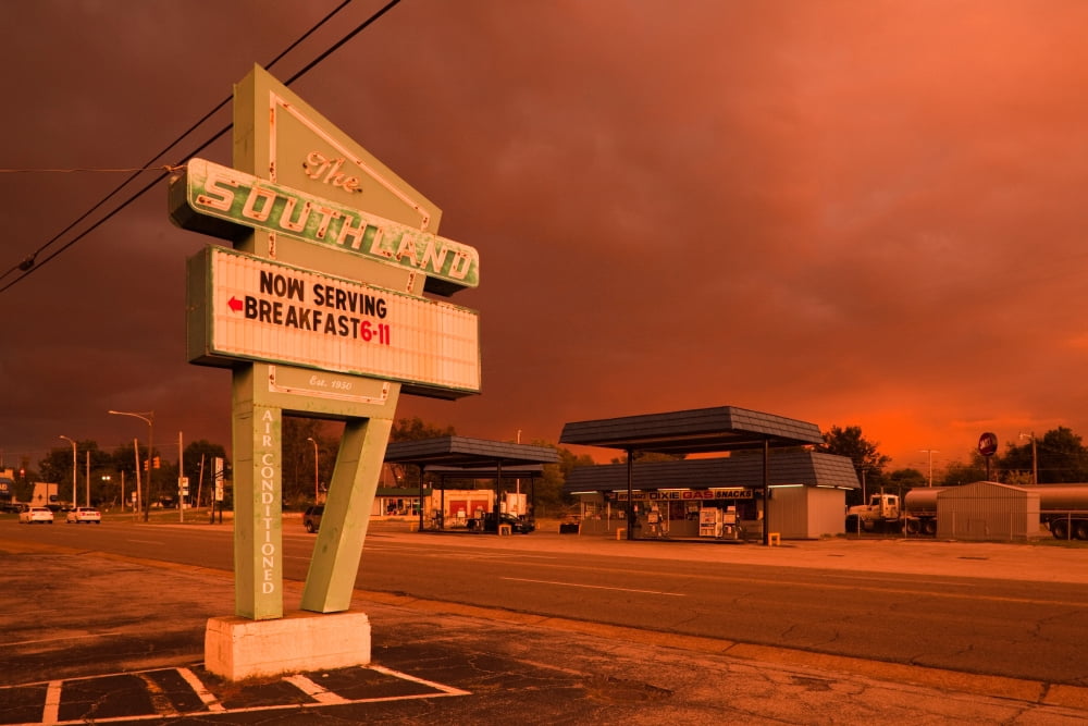 Dinner sign at the roadside The Southland Florence Muscle Shoals Colbert County Alabama USA Canvas Art - Panoramic Images (36 x 12)