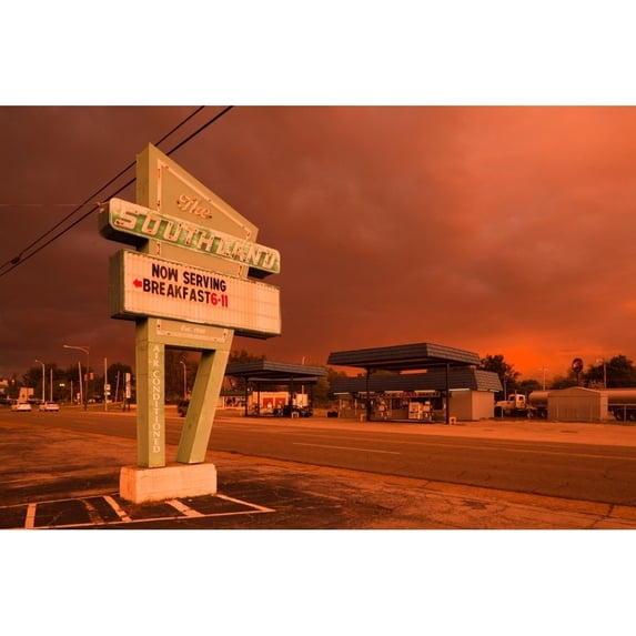 Dinner sign at the roadside The Southland Florence Muscle Shoals Colbert County Alabama USA Poster Print (27 x 9)