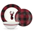thumbnail image 1 of Safdie & Co. Porcelain Dinnerset 12 Piece Round Rim Rustic Cabin Adirondack, 1 of 5