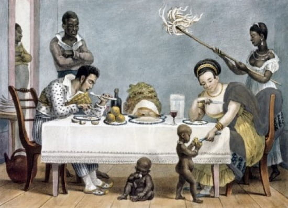 Dinnertime by Jean Baptiste Debret (1768-1848) Canvas Art - Jean Baptiste (24 x 36)