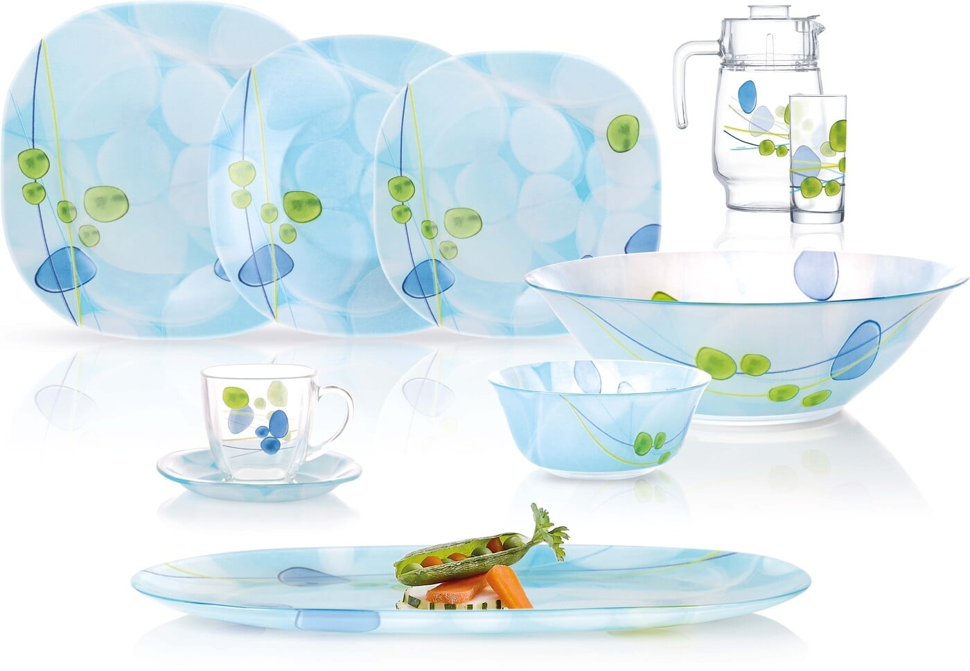 Dinnerware Luminarc Carine Gems Tableware Set of 46 Kitchen Plates