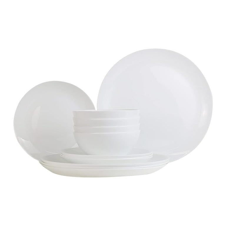 12 pcs Durable Porcelain Dinnerware Set for Microwaveable