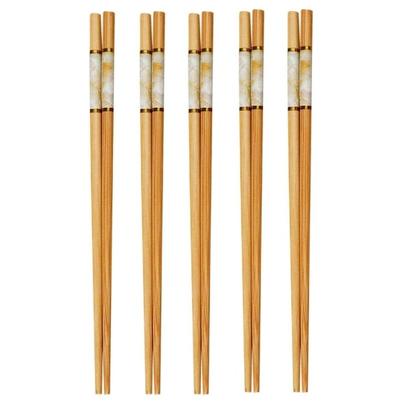 Dinnerware Set,5 Pairs Chopsticks Reusable Chopsticks Set Classic Natural Chopsticks Colorful Print Chopsticks