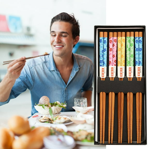 Dinnerware Set 5 Pairs Japanese Cat Chopsticks Non Slip Kitchen Handmade Gift Set Reusable, Kitchen Tableware