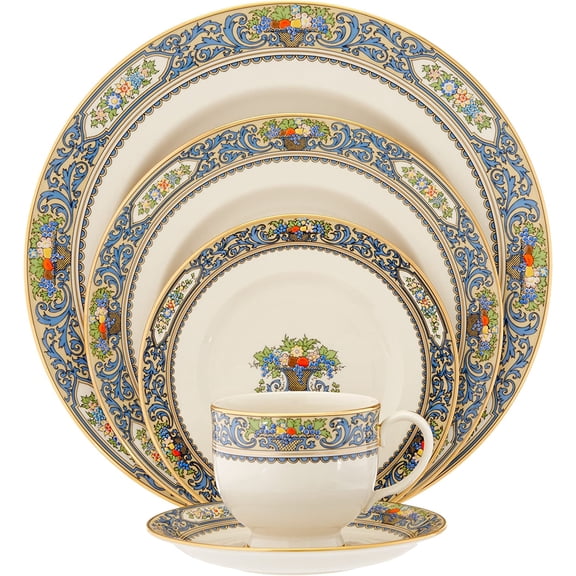 Dinnerware Set, Autumn 5-Piece Place Setting Set, Service For 1, Elegant Porcelain Dishes, Chip Resistant And Dishwasher Safe, Includes Plates Cup & Saucer, Dish Sets (Ivory, 5 Piece)