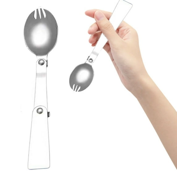 Dinnerware Set,Foldable Spoons And Forks Are Suitable For Insulated Boxes Food Cans Portable Replacements And Stainless Spoons And Forks Are Suitable For Travel Camping Picnicking Out Activities