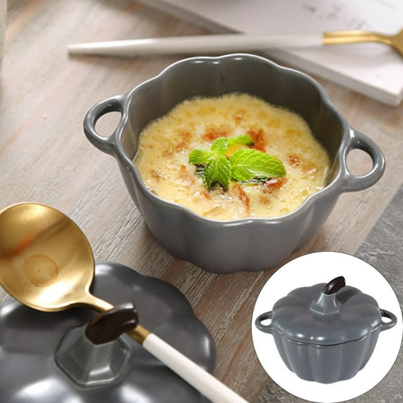 Dinnerware Set,Oven Pumpkin Bowls Ceramic Pumpkin Pots For Cooking Pumpkin Dutch Oven Pot With Lid Mini Pumpkin Soup Bowls For Home Thanksgiving Halloween Party