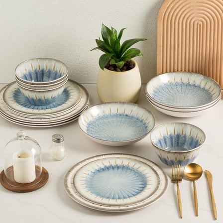 Dinnerware Set, Unbreakable Kitchen Plastic Plates and Bowls set, Indoor and Outdoor Use Tableware, Dishwasher Safe, Not Microwave, Not Oven