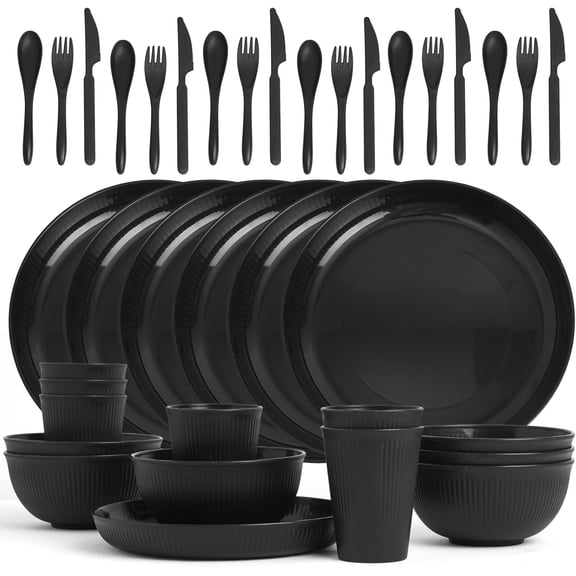 Dinnerware Set, Unbreakable dish set, Dishwasher and Microwave Safe, Outdoor Camping Dishes