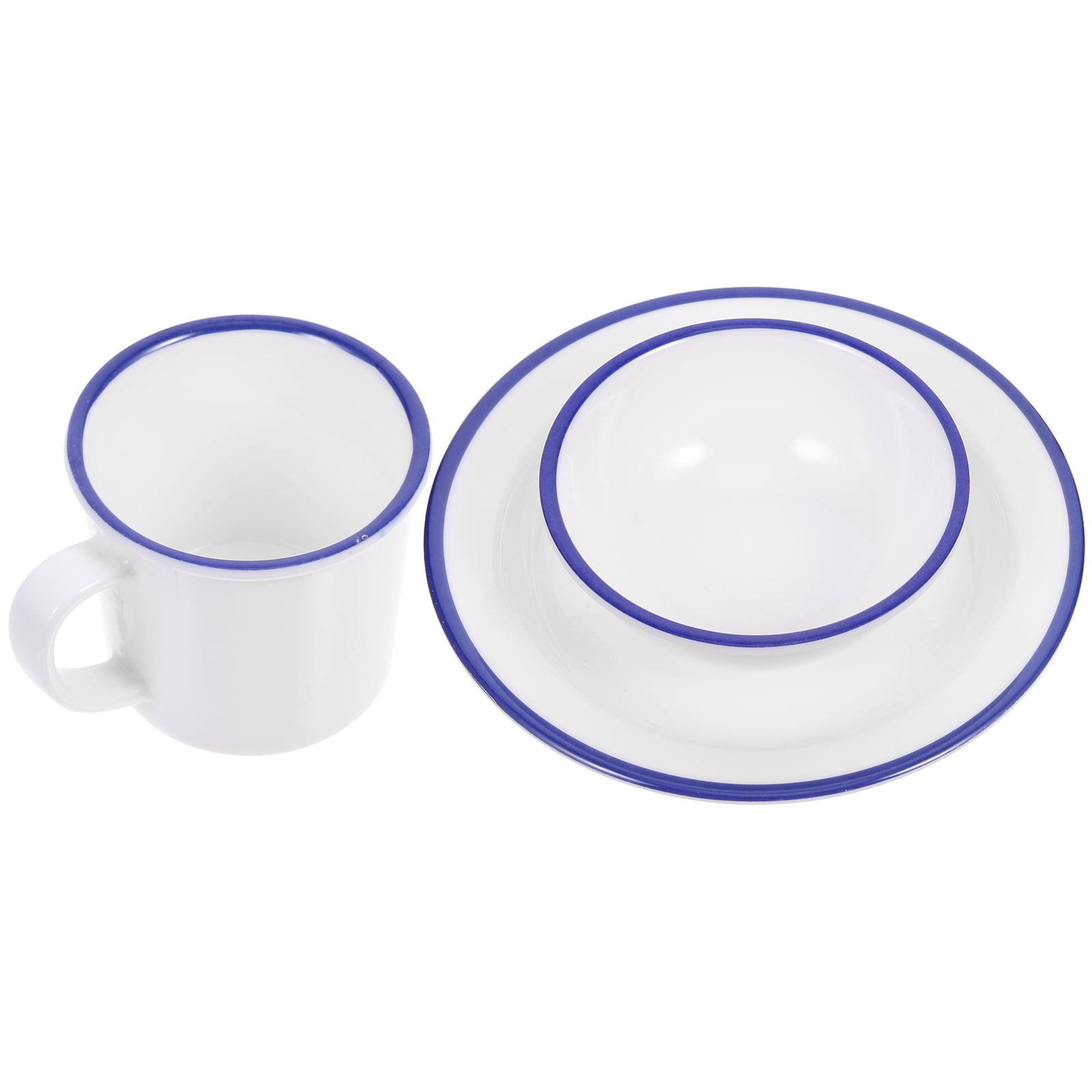 Dinnerware Sets for 1 Person, camping Melamine Plates and Bowls Sets