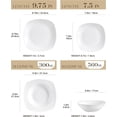thumbnail image 1 of Dinnerware Sets, 24 Piece Porcelain Square Dishes, White with Silver Rim Plates and Bowls Sets, Ceramic Dish Set for 6, Chip Resistant Dishware Sets, Series, 1 of 4