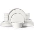 thumbnail image 1 of Onader Dinnerware Sets for 6, 18 Piece Plates and Bowls Dish Set, Kitchen Dinner Ware Dining Dishware, Microwave & Dishwasher Safe - Speckled White, 1 of 7