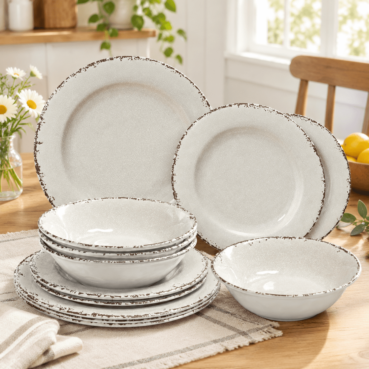 Main Course Dinner Set Dinnerware Sets For 4 Unbreakable Plate And Bowl Set Outdoors - Walmart.com