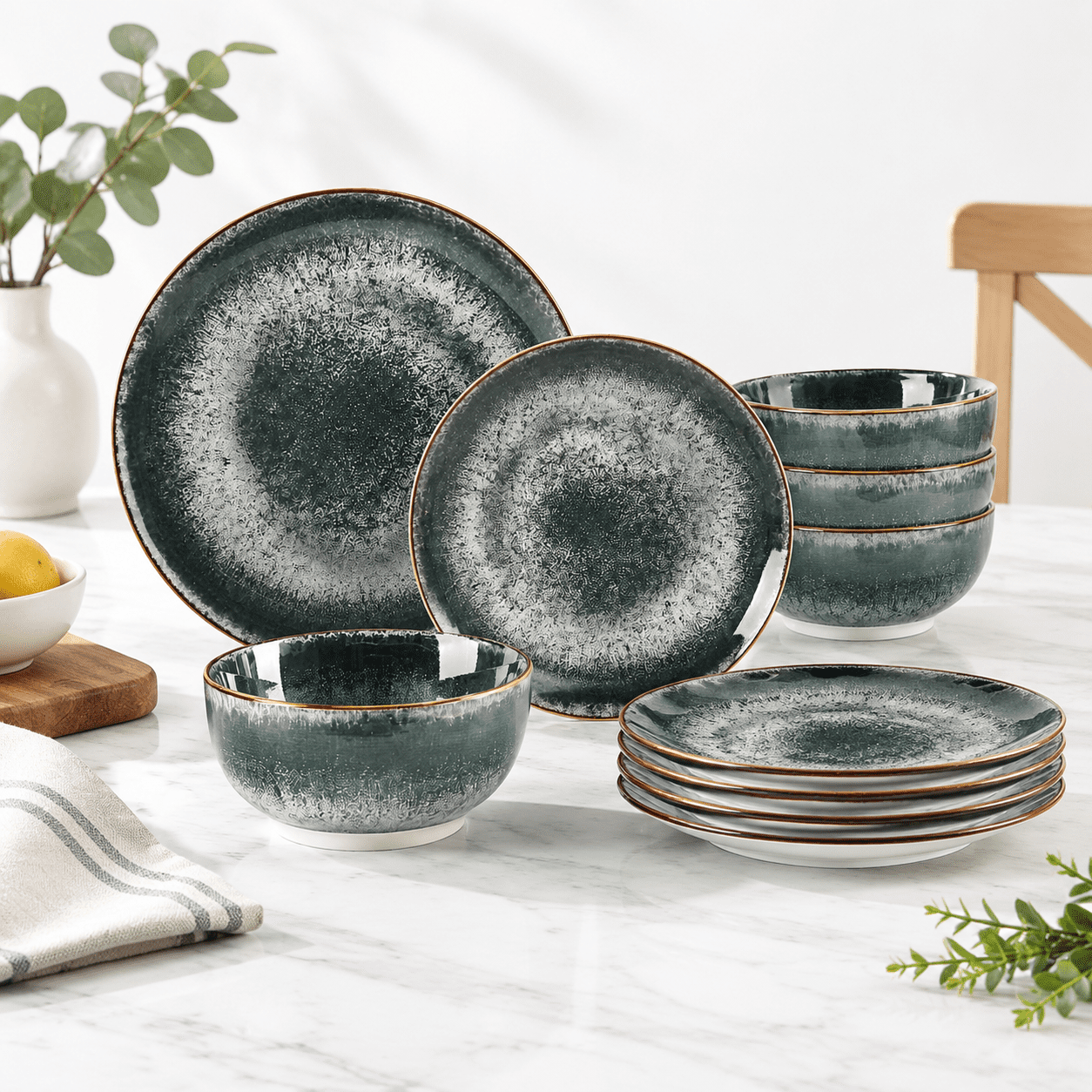 Dinnerware Sets Service For 4 12 Porcelain Plates And Kitchen ...