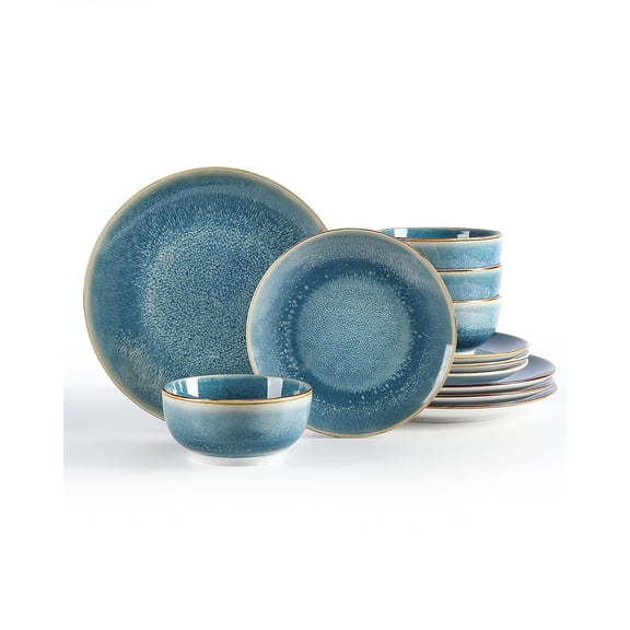 Dinnerware Sets Service For 4 12 Porcelain Plates And Kitchen Housewaring Gift Cscratch Resistant Dish Set Handmade Dishwasherwave Safe Plate Blue