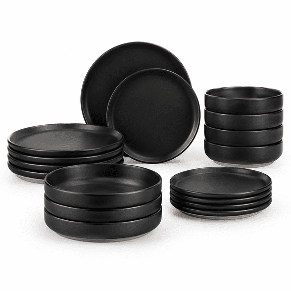 Dinnerware Sets With Pasta For 6 24 Piece Dinner Salad Plates And Cereal Serving Stoneware Dishes Ware Home Kitchen Dishwasher &w