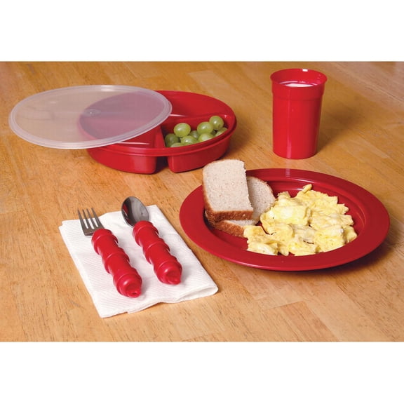 Dinnerware in High-Contrast Red Color- 6-Piece Set