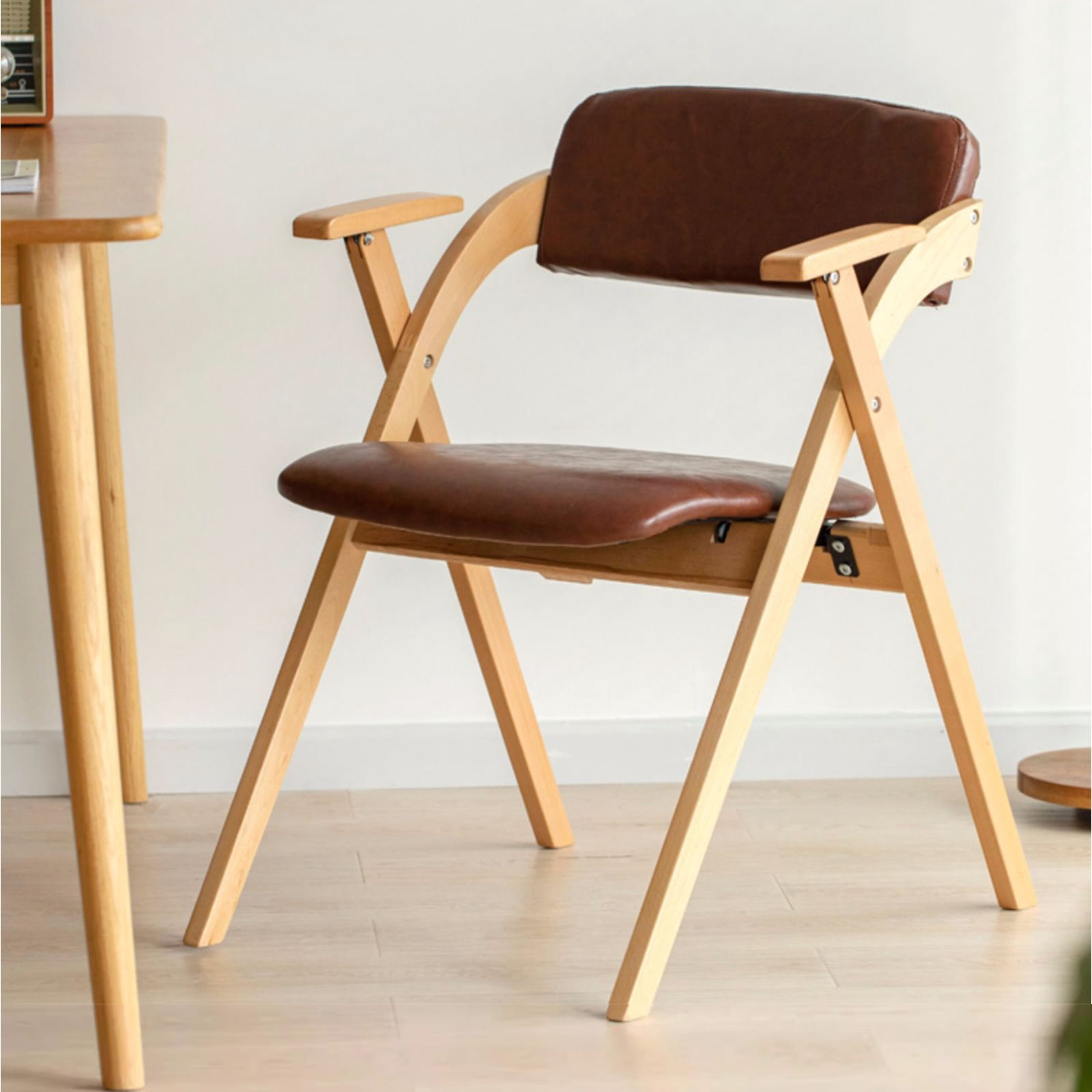 Dinning Chairs Wooden Stackable Folding Armchair Farmhouse Kitchen ...