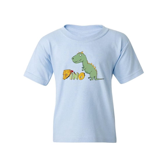 Dino And Text T-Shirt Juniors -Image by Shutterstock, Large