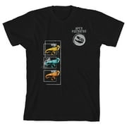 Dino Apex Predator Youth Black Short Sleeve Crew Neck Tee-Small