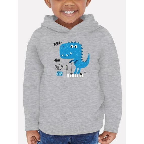 Dino Baby On Scooter Street Hoodie Toddler -Image by Shutterstock, 4 Toddler