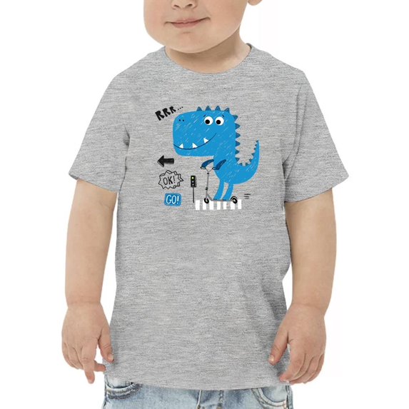 Dino Baby On Scooter Street T-Shirt Toddler -Image by Shutterstock, 2 Toddler