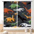 thumbnail image 1 of Dino Blackout Curtains, Colorful Cartoon Dinosaur Safari Wild Animals Art Printed Gray Baby Kids Window Drapes Treatments for Boys Bedroom Living Room Nursery 2 Panels Set, 84"x63" Inch, 1 of 5
