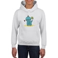thumbnail image 1 of Dino Brings Palm Tree Hoodie Juniors -Image by Shutterstock,  Small, 1 of 4
