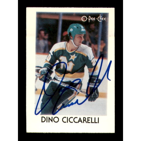 Dino Ciccarelli Autographed 1987-88 O-Pee-Chee Minis Card #7 Minnesota North Stars SKU #251737