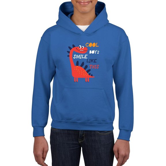 Dino Cool Boys Smile Like This Hoodie Juniors -Image by Shutterstock,  Medium