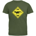 thumbnail image 1 of Dino Crossing Military Green Adult T-Shirt - Medium, 1 of 1