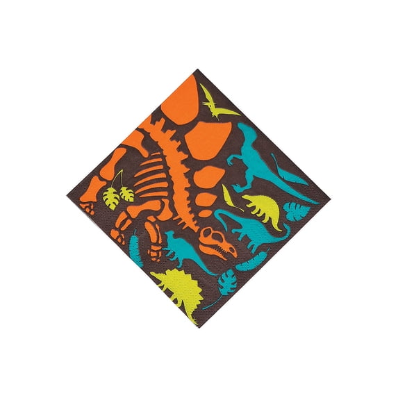 Dino Dig Beverage Napkins - Party Supplies - 16 Pieces