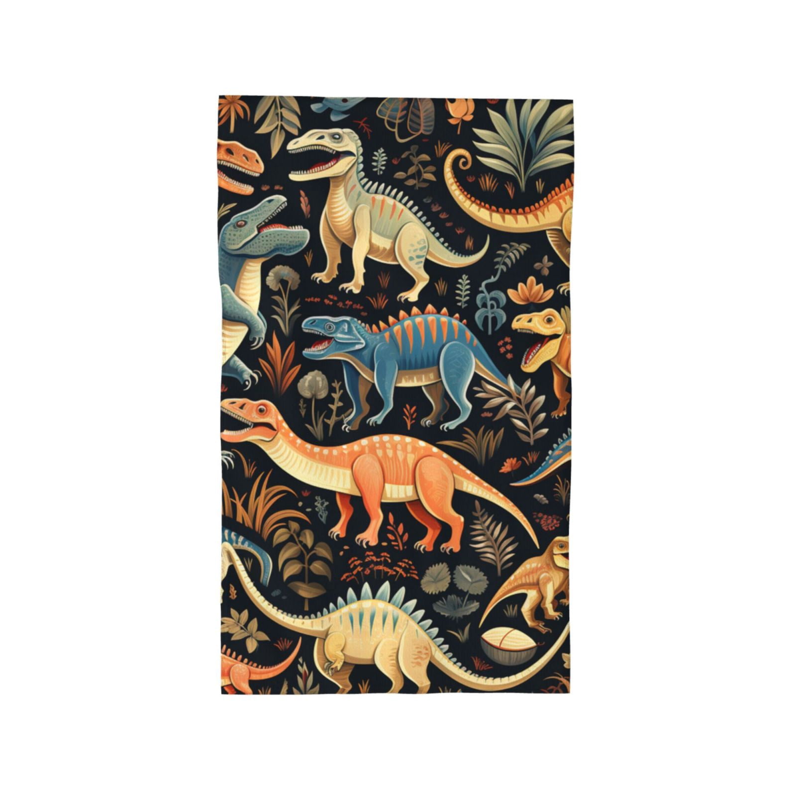 Dino Dinosaur Art 27.5" x 16" Ultra Soft Hand Towel, Face Wash Cloth for Bathroom, Gym, Travel, Pool