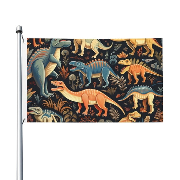Dino Dinosaur Art Flag 3X5 Ft Garden Yard House Flags Banner Sign Outdoor Indoor Party Home Garden Decoration