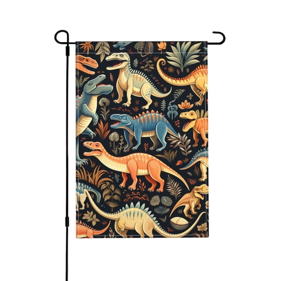 Dino Dinosaur Art Garden Flag Outdoor House Flags 12 X 18 Inch Banner Yard Home Decoration