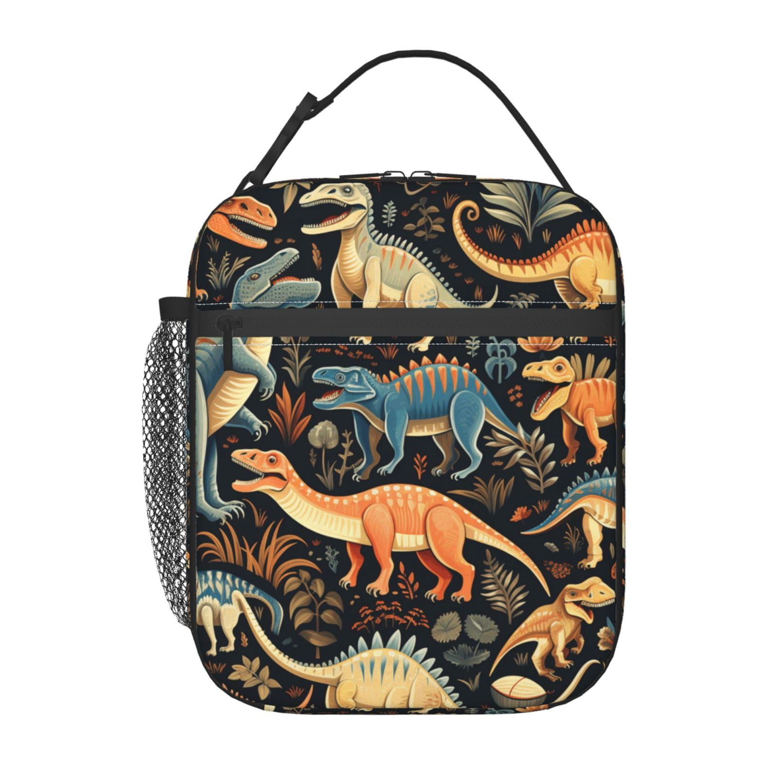 Dino Dinosaur Art Lunch Box Bag Insulated Lunchbox Reusable Tote Thermal Cooler Portable for Women Men