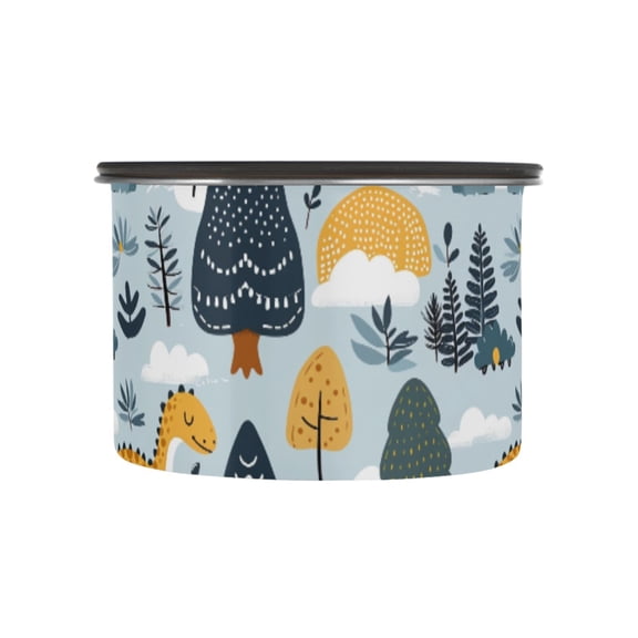 Dino Dinosaur Car Airtight Coffee Bean Canister 17oz Food Storage Containers with Lids For Gournd, Tea, Sugar, Flour, Rice, Cereal, Candy Cookie Jar