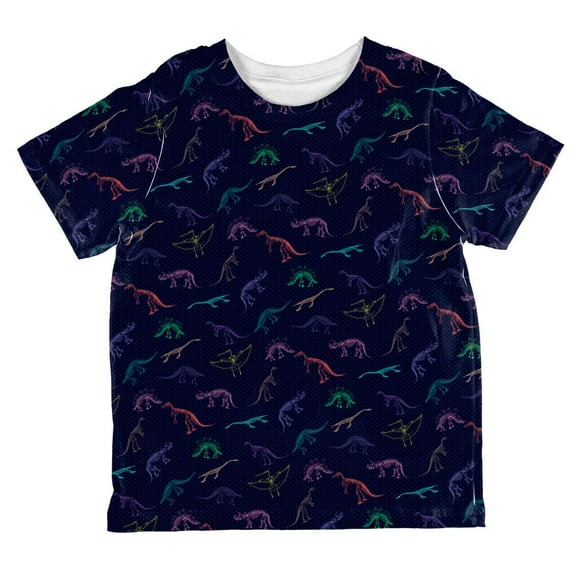 Dino Dinosaur Color Pattern Cute All Over Toddler T Shirt Multi 6T
