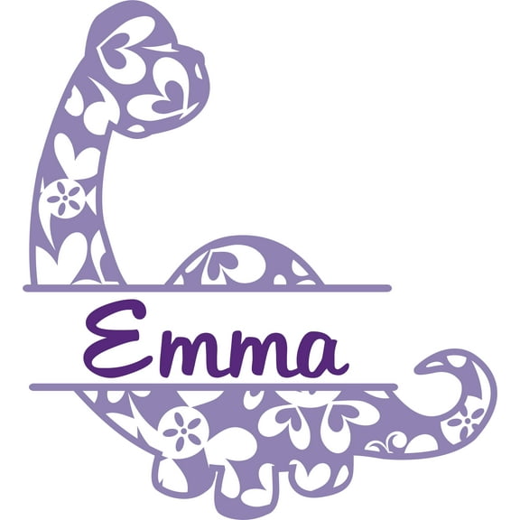 Dino Dinosaur Floral Patterns Customized Wall Decal - Custom Vinyl Wall Art - Personalized Name - Baby Girls Boys Kids Bedroom Wall Decal Room Decor Wall Stickers Decoration Size (30x30 inch)