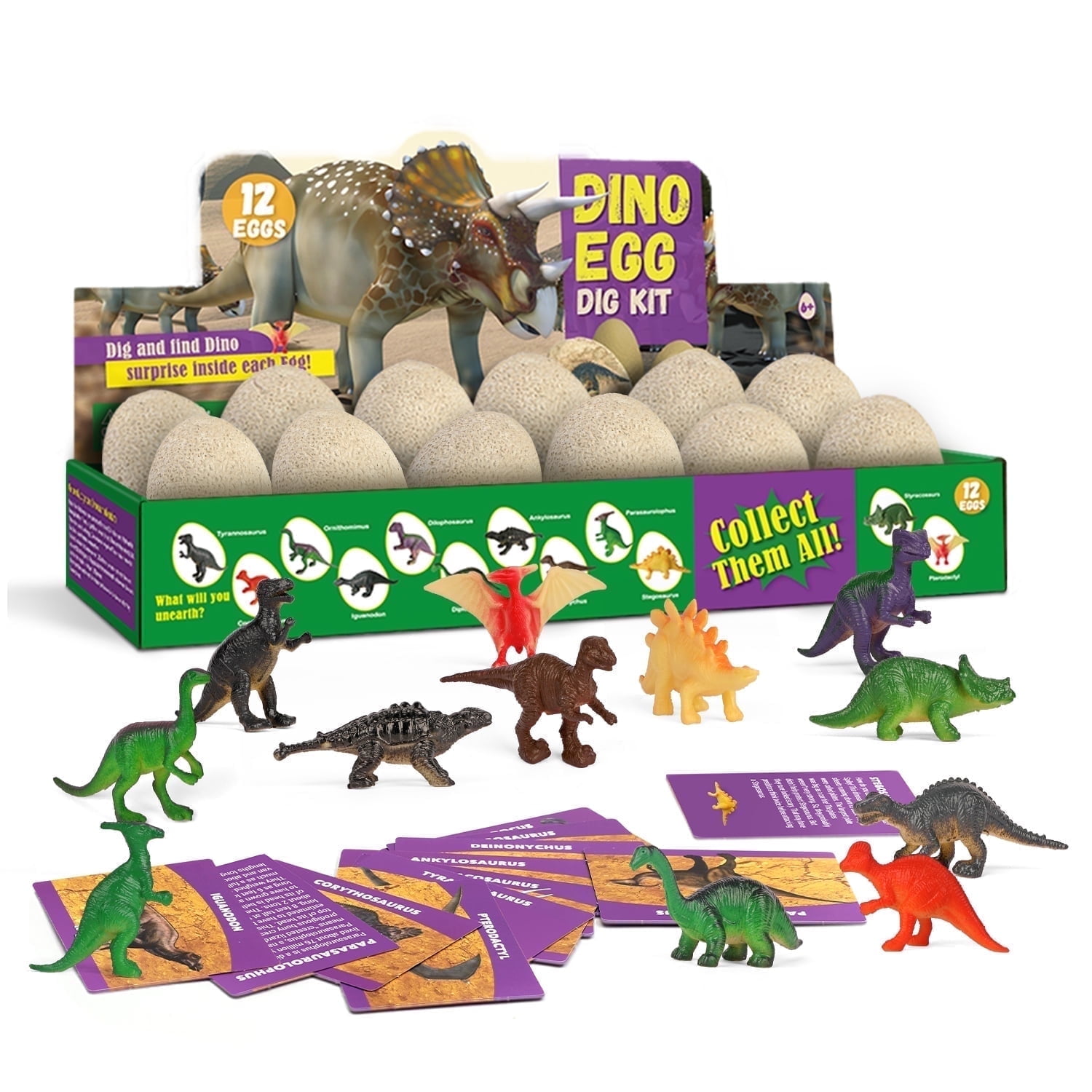 Piano Potato Dinosuar Egg Dig Kit for Kids - Dinosaur Toys Gift 3-12 Year Old - 12 Surprise Dinosaur Egg Toys - Science STEM Activities - Gifts for Boys & Girls