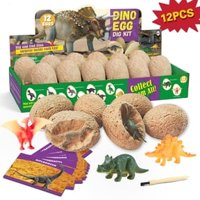 Piano Potato 12 Pack Dinosaur Egg Dig Kit for Kids Ages 6-12 | Dino Egg Archaeology Dig Toy, STEM Educational Dinosaur Craft Kit, Ideal Dinosaur Party Favors, Easter Halloween Christmas Holiday Gifts