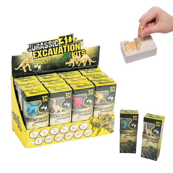 Dino Excavation Kits - Party Favors - 12 Pieces