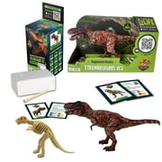 Dino Explorers AR Dinosaur XL & Brick Combo - Tyrannosaurus-Rex - 10" Articulated Sound Toy Figure & Paleontology Kit, T-Rex Augmented Reality, Kids