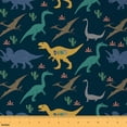 thumbnail image 1 of Dino Fabric By The Yard,Dinosaur Upholstery Fabric,Cute Wildlife Animals Decorative Fabric,Cartoon Cactus Desert Indoor Outdoor Fabric,Yellow Green Gray Pink,3 Yards, 1 of 5