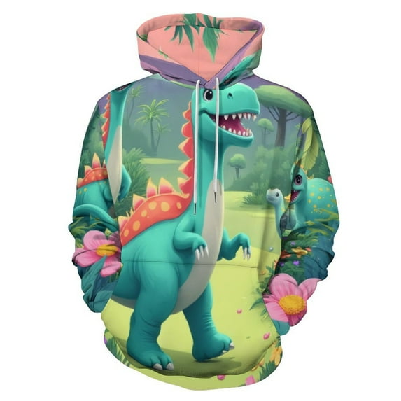 Dino Family Adventure 3D Print Hoodie Men Women Autumn Thin Pullover Sweatshirt Vintage Streetwear Tops