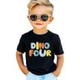 thumbnail image 1 of Dino Four Birthday Shirt for Boys & Girls Dinosaur 4th Birthday Party Tshirt for Kids Black Shirt 3T, 1 of 5